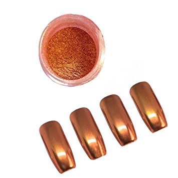 PrettyDiva Rose Gold Chrome Nail Powder 2g Mirror Effect Nail Powder Manicure Pigments