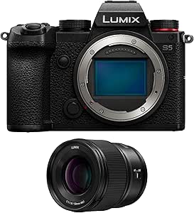 Panasonic Lumix S5 Full Frame 4K Mirrorless Camera (Body Only) Bundle with LUMIX S 50mm F1.8 Lens for L-Mount Cameras