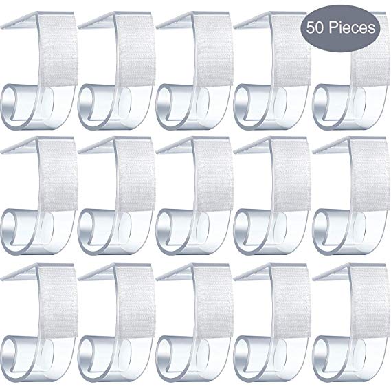 Boao 50 Packs Plastic Table Cover Clips Tablecloth Clips Table Skirting Clips for 1 3/5 to 1 4/5 Inches Table Edge