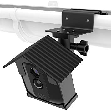 Koroao Weatherproof Housing Gutter Mount for Blink XT - Sunscreen and Rustproof Outdoor Holder with Wider Perspective（Black）