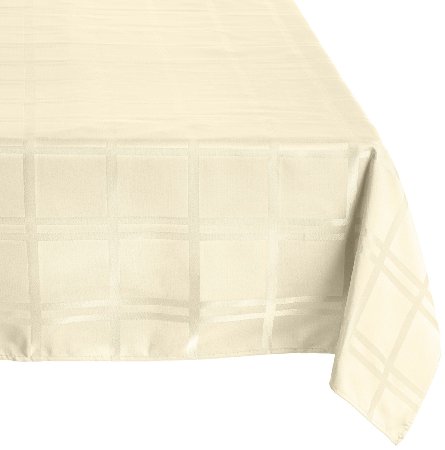 Cuisinart Easy Care Spill-Proof Microfiber Fabric Rectangular Formal Tablecloth, 60x84 inch, Ivory