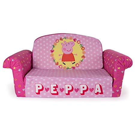 Marshmallow Furniture, Children's 2 in 1 Flip Open Foam Sofa, Peppa Pig, by Spin Master
