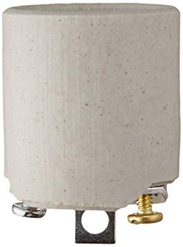 Leviton 3152-F 1-Circuit 1-Piece Keyless Lamp Holder, 660 W, Incandescent, Medium, White