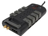 Rosewill RHSP-13006 Premium 12 Outlet Power Surge Protector with RJ11 and Coax Protection