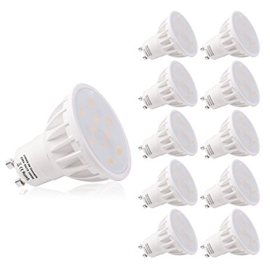 LOHAS Dimmable GU10 6W LED Beautiful 3000K Warm White 50W Replacement for Halogen bulb ,120°Beam Angle，Ultra Bright LED Light Bulbs, Pack of 10 Units