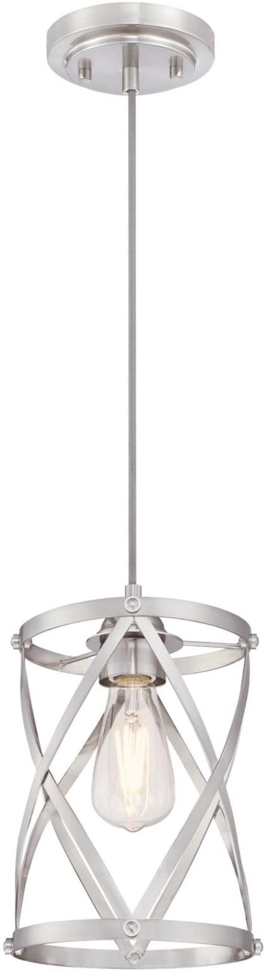 Westinghouse Lighting 6362300 Isadora One-Light Mini, Brushed Nickel Finish Indoor Pendant,