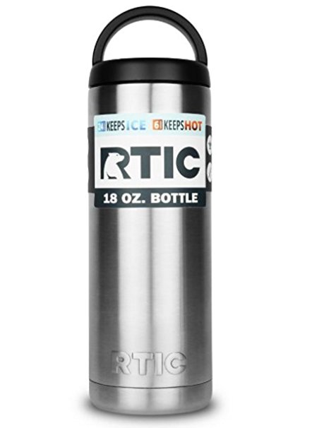 RTIC 18oz Bottle are stainless steel, double wall vacuum insulated