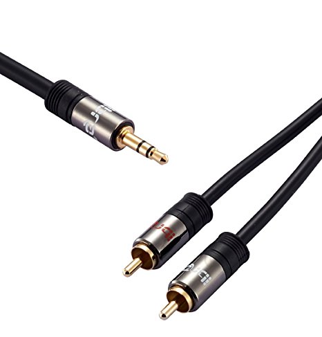 IBRA 15ft 3.5mm to 2RCA Audio Auxiliary Stereo Y Splitter Cable, RCA Cable for connecting iPod iPhone smartphones etc