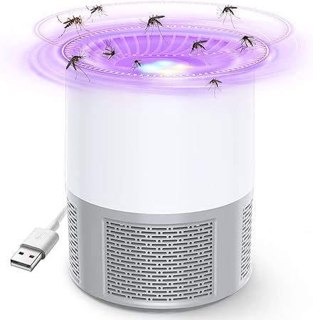 Fly Killer, Mosquito Killer Lamp USB Electric Bug Zapper Quiet UV Fly Catcher Portable Fruit Fly Trap Insect Killer for Indoor Outdoor Home Kitchen Garden Camping