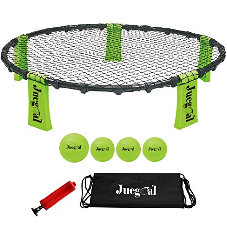 Juegoal Volleyball Spike Game Set Bounce Game Outdoor Game for Beach, Yard, Lawn, Tailgate