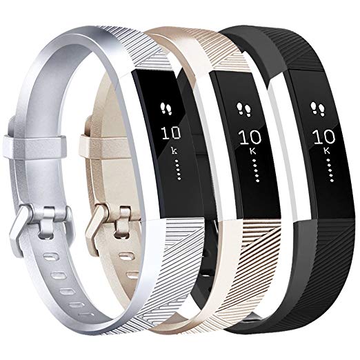 Vancle Replacement Bands with Metal Buckle for Fitbit Alta HR and Fitbit Alta, 3 Pack