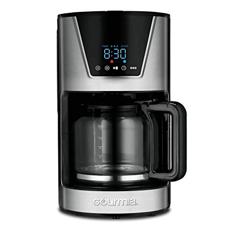 Gourmia GCM2865 Programmable Coffee Maker with 12-Cup Capacity, 3 Brew Strengths and 2 Hour Keep Warm