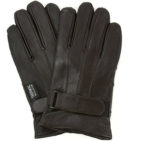 Alpine Swiss Men's Gloves Dressy Genuine Leather Warm Thermal Lined Wrist Strap