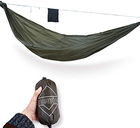 onewind XL Double&Single Camping Hammock Bundle Includes Tree Straps, Mosquito Net, Ridgeline, Double Ended Stuff Sack