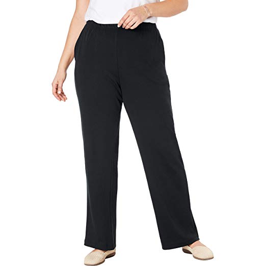 Woman Within Women's Plus Size 7-Day Knit Wide Leg Pant