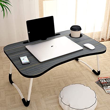 Stratize Wood Multi-Purpose Laptop Desk for Study and Reading with Foldable Non-Slip Legs Reading Table Tray, Laptop Table, Laptop Stands, Laptop Desk, Study Laptop Table,Study Table