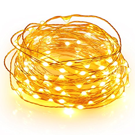Boomile LED String Lights, 100 LEDs, Flexible Fairy Lights, Warm White, Indoor and Outdoor Starry String Lights for Bedroom, Garden, Patio, Wedding, Tree, Party, Christmas(33ft)