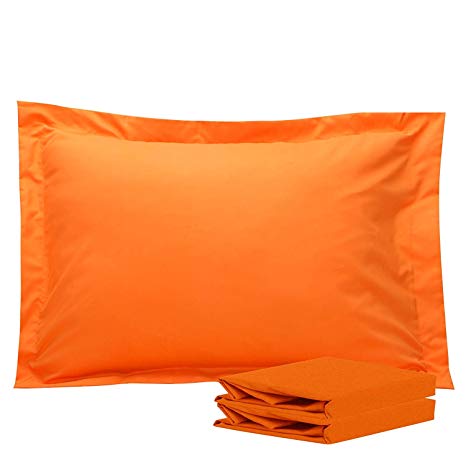 NTBAY 100% Brushed Microfiber Pillow Shams Set of 2, Soft and Cozy, Wrinkle, Fade, Stain Resistant, 20"x 26", Orange