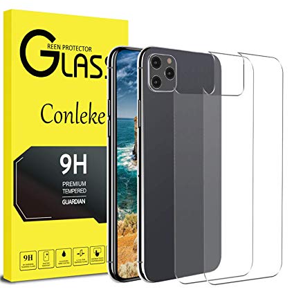 Conleke Back Screen Protector for Apple iPhone 11 Pro Max[Case Friendly] 6.5" Temper Glass Screen Protector Rear Film Compatible with iPhone11 Pro Max(2 Back,6.5",2019)