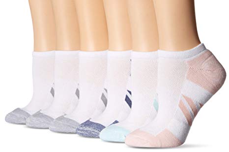 Amazon Essentials Women's 6-Pack Performance Cotton Cushioned Athletic No-Show Socks
