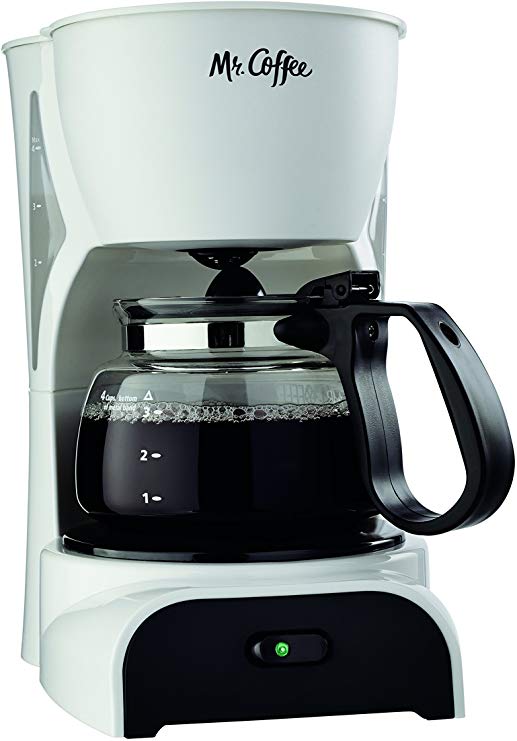 Mr. Coffee 4-Cup Coffee Maker, White