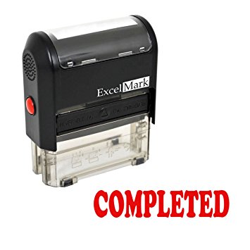 COMPLETED Self Inking Rubber Stamp - Red Ink