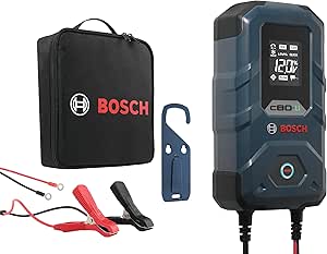 Bosch C80-Li Cargador de Batería para Coche, 15 Amperios, con Función de Carga de Goteo - Para Baterías de Litio, Plomo-ácido, GEL, VRLA y EFB, 12V