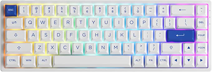 EPOMAKER AKKO 3068B Plus Blue White 65% Hot-Swap 2.4Ghz Wireless/Bluetooth/Wired Mechanical Gaming Keyboard with RGB Backlight, Double-Shot PBT Keycaps for Gamers/Mac/Win(Akko Jelly Pink