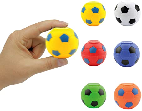 Global Gumball Fidget Spinners - 2 Inch Fidget Spinner Balls - 6 Pcs Fidget Spinner Pack - Soccer Fidget Spinners for Kids - Ball Spinner Fidget Toy - Hand Spinner for Kids - Toy Gifts for Kids