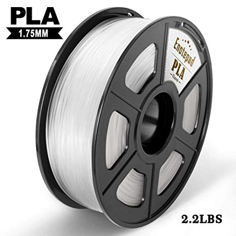 PLA 3D Printer Filament,1.75mm PLA Filament 1KG Spool,Dimensional Accuracy  /- 0.02mm,Enotepad PLA Filament for Most 3D Printer,Transparent