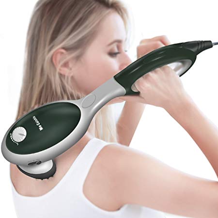 Percussion Back Massager with Heat - Electric Handheld Massager - Deep Tissue Massage for Back, Shoulder, Neck, Leg and Foot - Arbitrary Adjust Speed, Relief Muscle Fatigue - Best Gift for Family