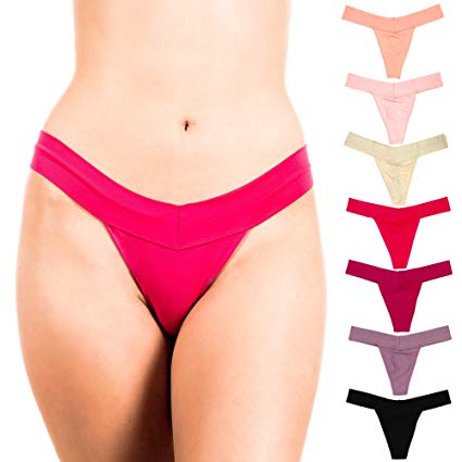 Alyce Intimates Women's Seamless Yoga Thong, 7 Pack, Assorted Colors