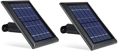 Wasserstein 2W 5V Solar Panel with 13.1ft/4m Cable Compatible with Arlo Essential Spotlight/XL Spotlight Camera ONLY (2-Pack, Black) (NOT Compatible with Arlo Ultra, Pro 3, Pro 2, Pro, HD, Floodlight)