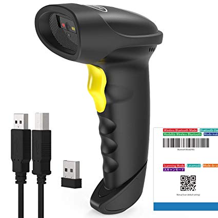 Barcode Scanner, Inateck QR Code Scanner, 2D, Wireless, Bluetooth, Read Screen, BCST-50 Black