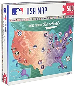 MasterPieces MLB USA Map Jigsaw Puzzle, United States of Baseball, 500 Pieces