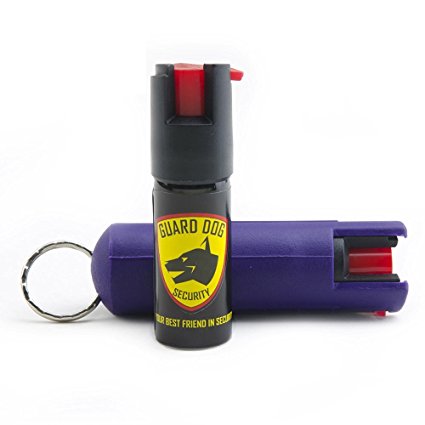 Guard Dog Security Hard Case Pepper Spray Keychain w/ Belt Clip, Red Hot Self Defense Spray with UV Dye