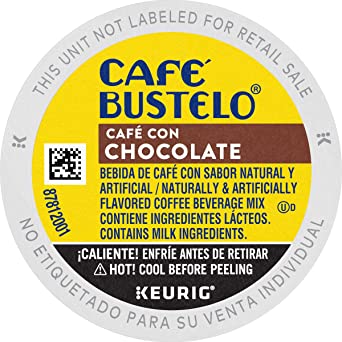 Café Bustelo Café con Chocolate Flavored Espresso Style Coffee, 10 K Cups for Keurig Coffee Makers