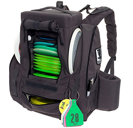 Fusion Pro Disc Golf Backpack w/ Built-In Seat - 25  Disc Capacity Frisbee Golf Bag by Baglane