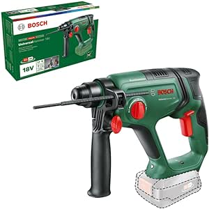 Bosch 18V Cordless Rotary Hammer Drill SDS Plus Without Battery, Drilling/Hammer Drilling/Chiselling; 2.0 J Impact Energy, Tool Holder (UniversalHammer 18V). Made in Europe