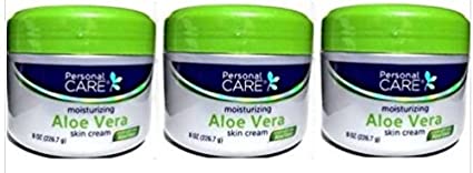 Lot of 3 Jars Personal Care Moisturizing Aloe Vera Skin Cream 8 oz/each jar