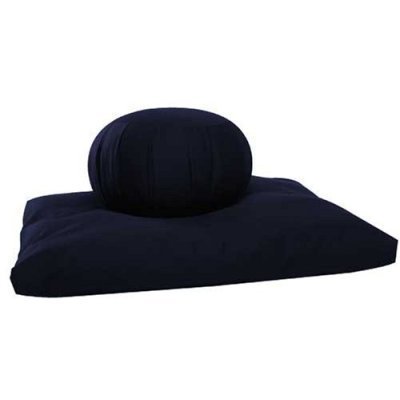 Buckwheat Zafu and Zabuton Meditation Cushion Set (2pc), Navy