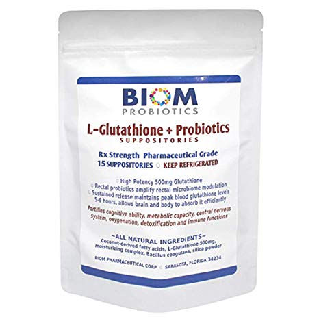 High Potency 500mg Reduced L-Glutathione (Setria Brand)   Probiotic Suppository (15)