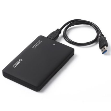ORICO Tool Free USB 3.0 External Enclosure for 2.5-Inch SATA HDD/SSD (7mm & 9.5mm) - Black (2599US3)