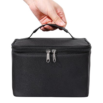 Lifewit Insulated Lunch Bag Lunch Box with Handle for Men / Women / Adults, Thermal Bento Box, Cooler Bag for Office / School / Picnic, Black