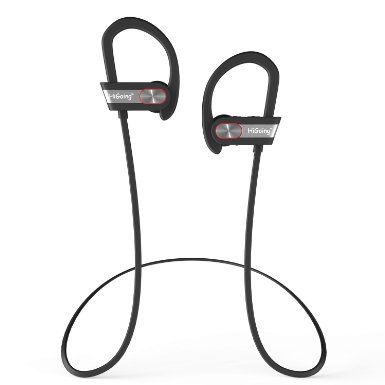 Bluetooth Sports Headphones, HiGoing Wireless Stereo Workout Headsets With Build-in Mic, IPX4 Waterproof IN-Ear Running Earphone With Soft Earhook Black/Gray