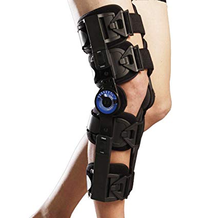 Orthomen Post Op Knee Brace, Hinged ROM Knee Brace for Recovery Stabilization, Adjustable Medical Orthopedic Support Stabilizer, Universal Standard