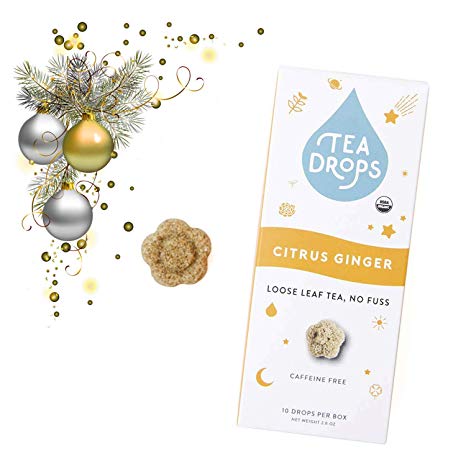 Tea Drops | Instant Organic Tea | Citrus Ginger | 10 Handcrafted Best Selling Herbal Tea Drops | Great Gift For Tea Lovers