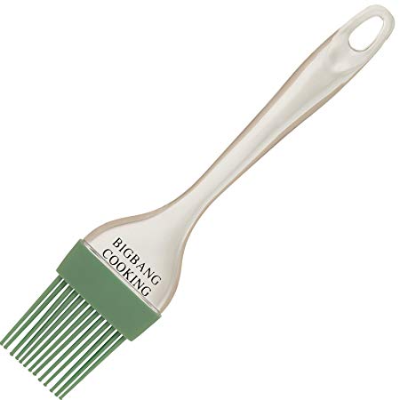 Silicone Pastry Brush Green By Big Bang Cooking - the Perfect Baster or Basting Olive Oil, Butter, BBQ Sauce, Honey on Your Meat, Vegetables, Cake and Pastries - Brushing Will Never Be That Easy with Its Perfect Sized Bristles and Comfortable Handle
