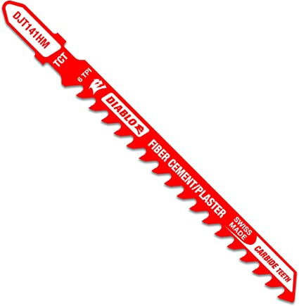 Diablo by Freud DJT141HM 4 in. 6 TPI Carbide T-Shank Jig Saw Blade for Fiber Cement & Plaster