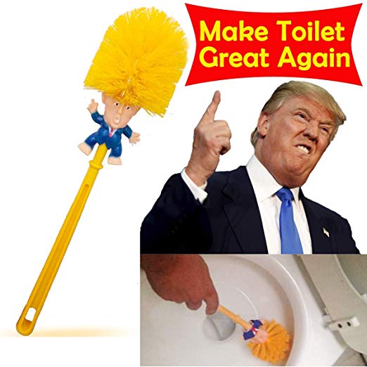 Winston Cronin Donald Trump Head Toilet Brush Cleaner Scrubber Funny Magic Trump Toilet Bowl Brush for Bathroom Deep Cleaning Make Toilet Great Again (Shipping by FBA)